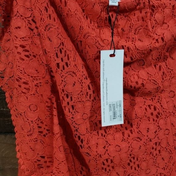 Cupcakes and cashmere NWT Aresa ruffle one shoulder mini lace dress woman size 2 - Picture 7 of 10